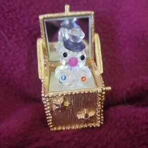 Vintage Crystal Snowman Gold Tone Accents Cristal Delights Manon